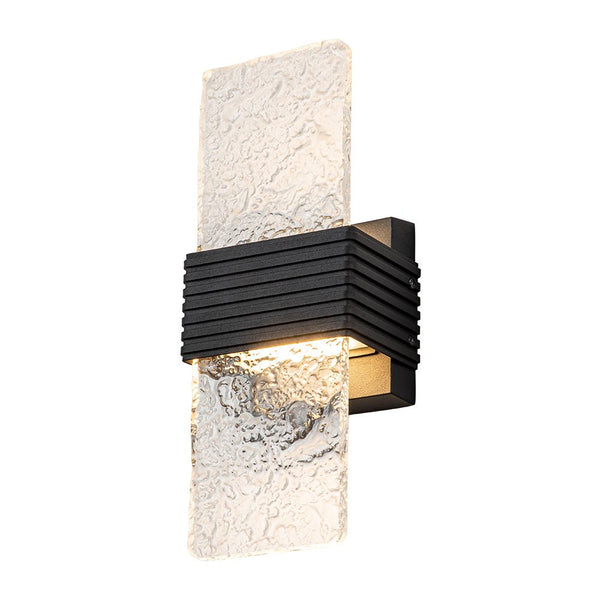 Chandelierias-Contemporary Minimalist Outdoor Water Ripples LED Wall Light-Wall Light-Black-2 Lights