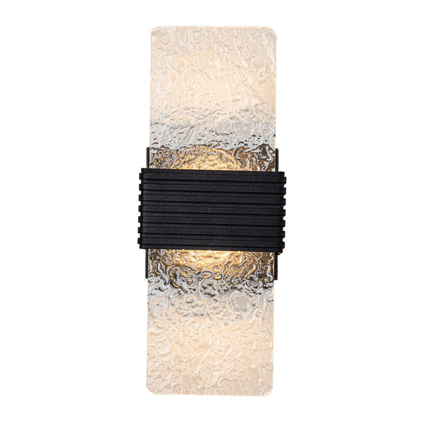 Chandelierias-Contemporary Minimalist Outdoor Water Ripples LED Wall Light-Wall Light-Black-2 Lights
