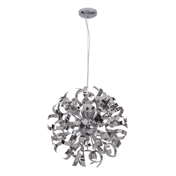 Chandelierias-Contemporary Polished Chrome Ribbons Pendant-Pendant-8 Bulbs-