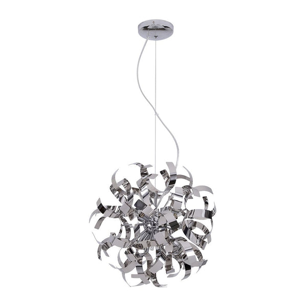 Chandelierias-Contemporary Polished Chrome Ribbons Pendant-Pendant-8 Bulbs-