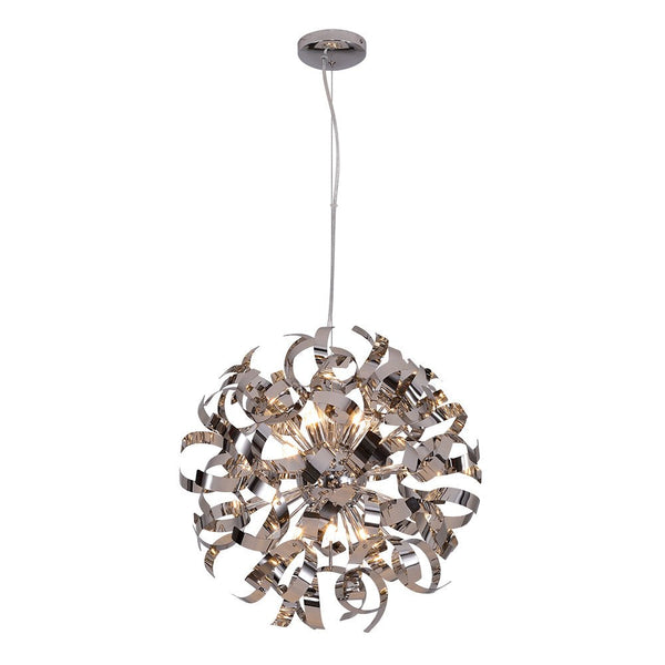 Chandelierias-Contemporary Polished Chrome Ribbons Pendant-Pendant-8 Bulbs-