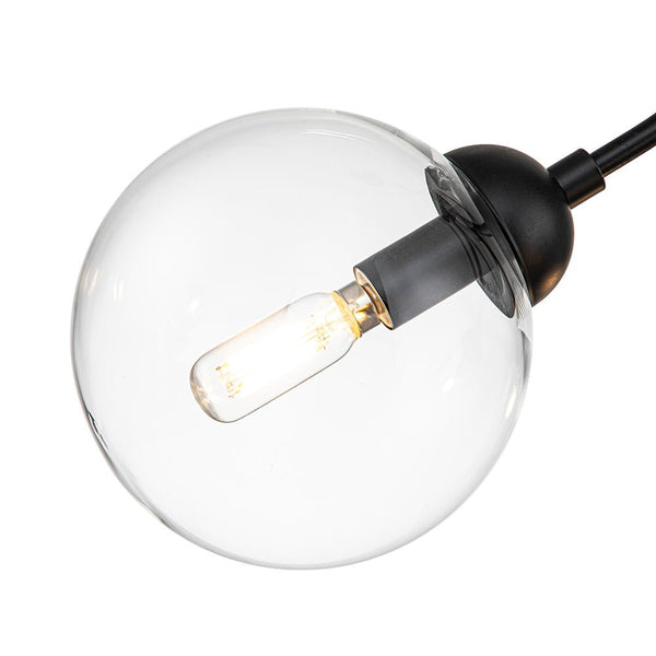 Chandelierias-Decorative 3-Light Clear Glass Globe Chandelier-Chandelier-Gold-