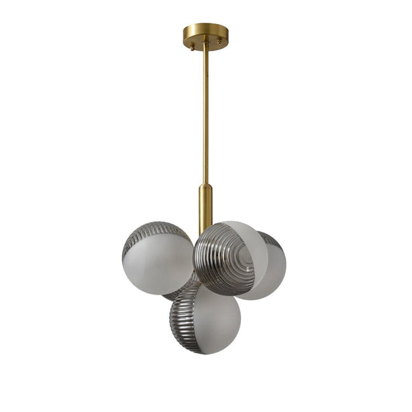 Chandelierias-Decorative Bubble Cluster Grape Chandelier-Chandeliers-5 Bulbs-Gray & White