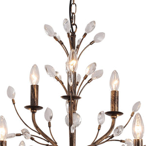 Chandelierias-French Vintage Candle Style Chandelier with Crystal Accents-Chandelier-6 Bulbs-