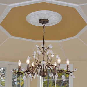 Chandelierias-French Vintage Candle Style Chandelier with Crystal Accents-Chandelier-6 Bulbs-