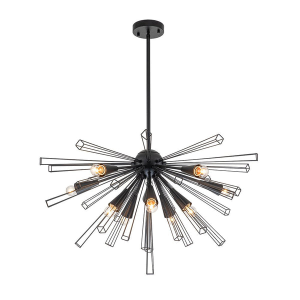 Chandelierias-Industrial 10-Light Sputnik Sphere Chandelier-Chandeliers-Black-