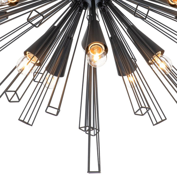 Chandelierias-Industrial 10-Light Sputnik Sphere Chandelier-Chandeliers-Black-