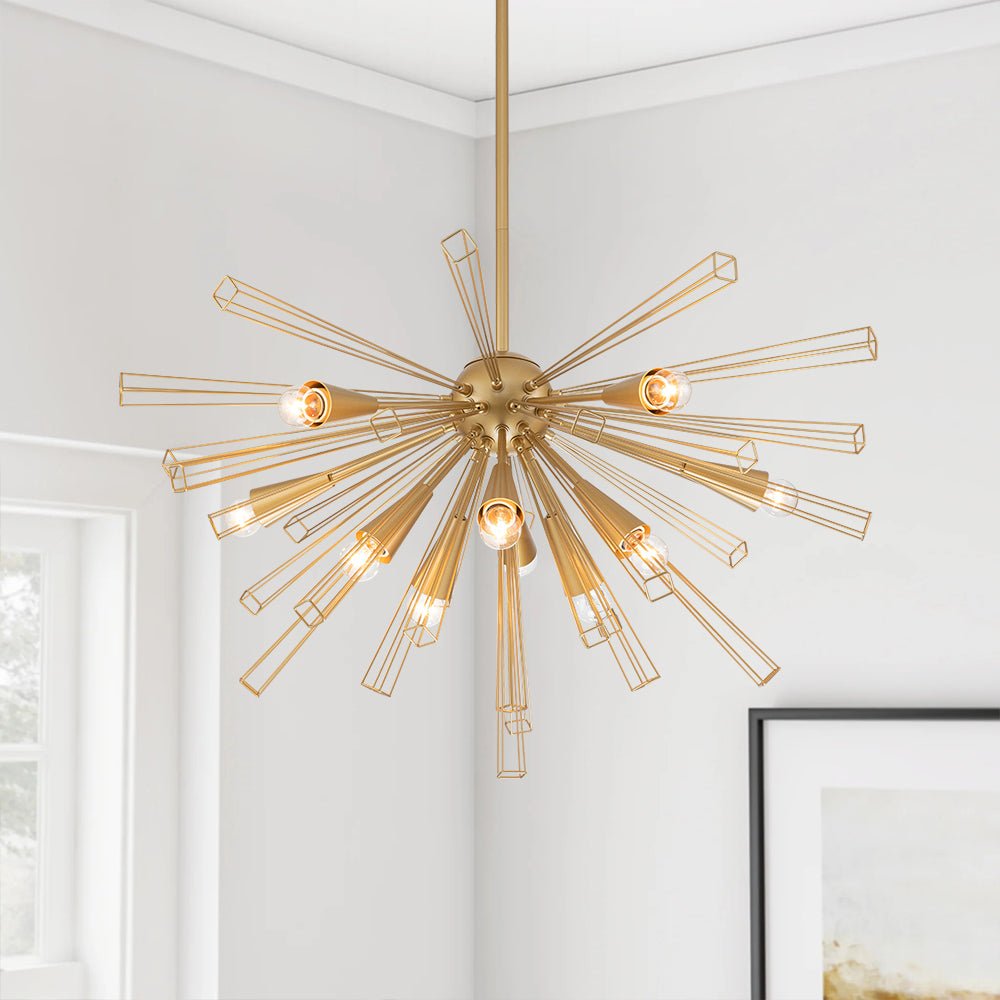 Modern Industrial 10-Light Sputnik Sphere Chandelier | Chandelierias