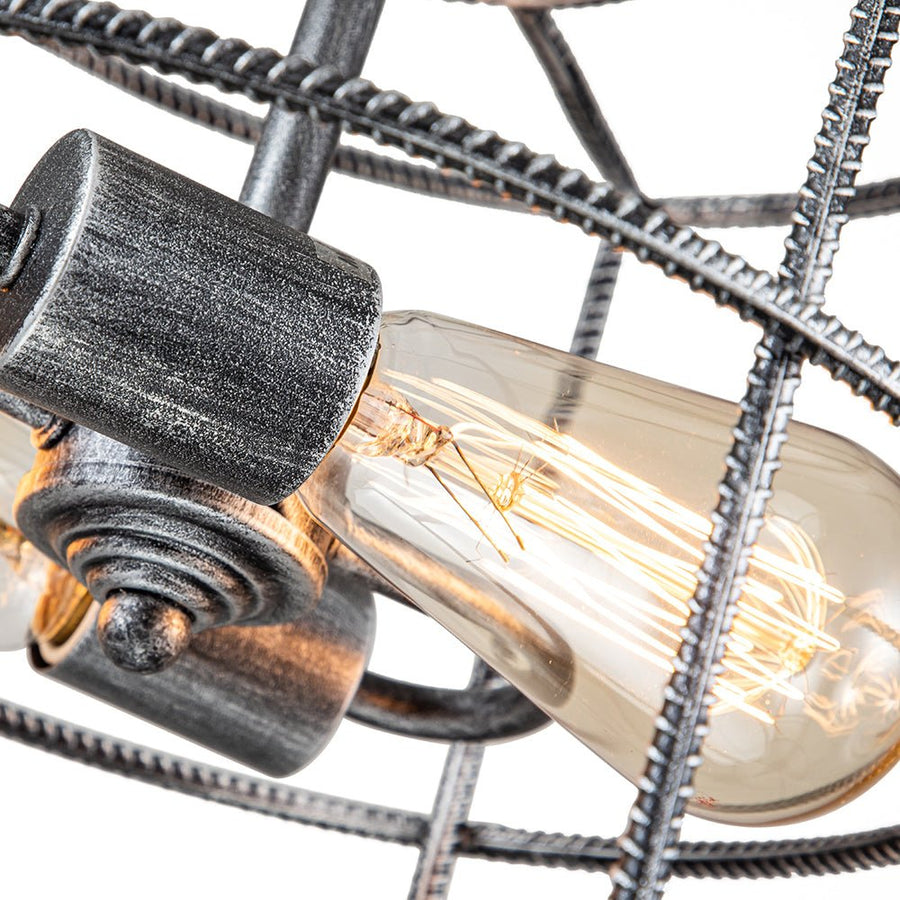 Chandelierias-Industrial 2-Light Caged Cylinder Pendant-Pendant-Silver-Gray-