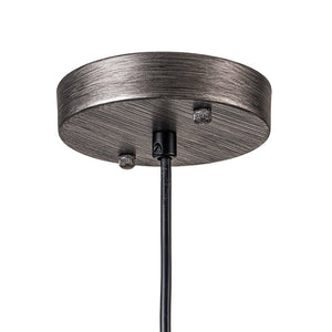 Chandelierias-Industrial Single-Light Hammered Metal Dome Pendant-Chandeliers-Silver Black-15.7in.