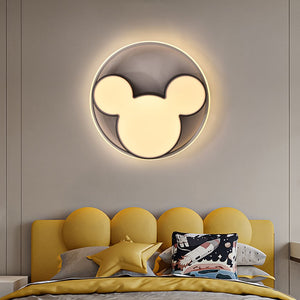 Chandelierias-Kids Mickey LED Ceiling Light for Bedroom-Flush Mount-Dimmable with remote control-20 in.