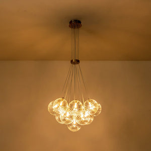Chandelierias-Luxe Floating Cluster Swirl Glass Globe Bubble Chandelier-Chandeliers-13 Bulbs-