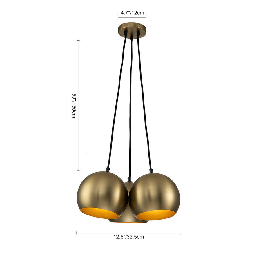 Chandelierias-Mid-Century 3-Light Cluster Globe Pendant-Lighting Fixtures--