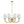 Chandelierias-Mid-century Brass 8-Light Swooping Curve Linen Shade Chandelier-Chandeliers-Brass (Backorder & Restock in 2 Weeks)-