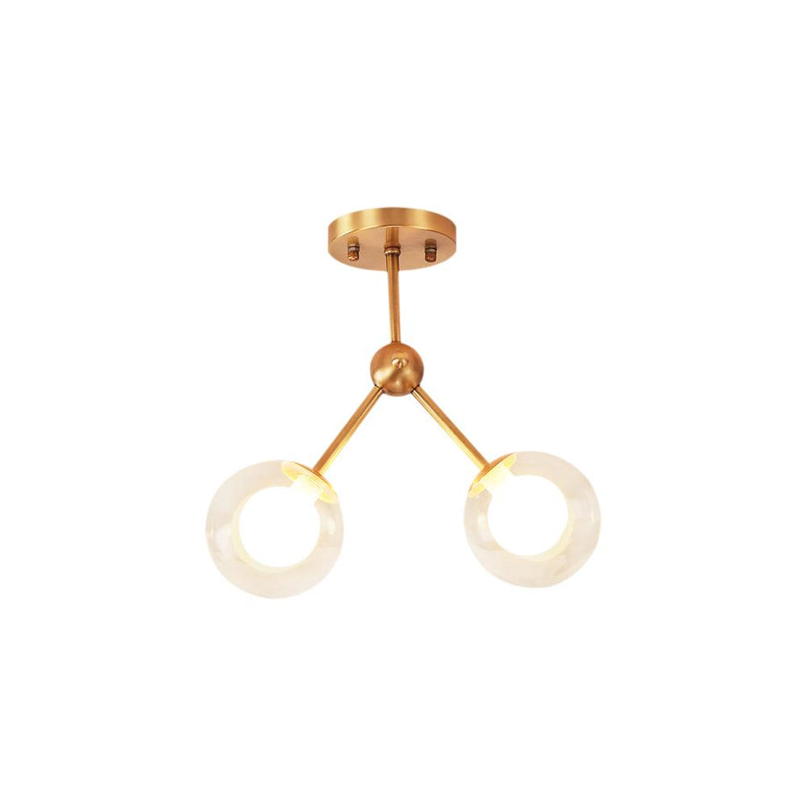 Chandelierias-Mid-century Chandelier Style Semi Flush Mount Light-Semi Flush-2 Bulbs-