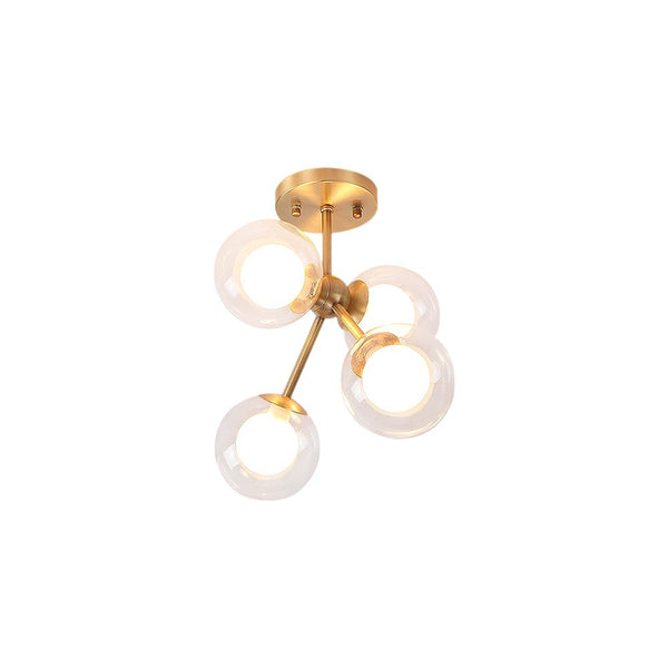 Chandelierias-Mid-century Chandelier Style Semi Flush Mount Light-Semi Flush-4 Bulbs-