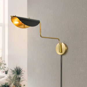 Chandelierias-Mid-century Dimmable 1-Light Bedroom Swivel Wall Sconce-Wall Light-1 Pack-