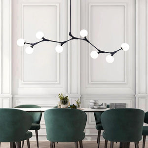 Chandelierias-Mid Century Glass Globe Branch Chandelier-Chandelier-Black-