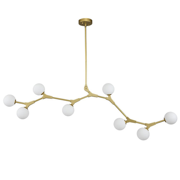 Chandelierias-Mid Century Glass Globe Branch Chandelier-Chandelier-Gold-