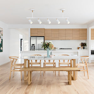 Chandelierias-Mid-century Modern Dimmable Track Light Pendant-Pendant-Gold-5 Bulbs