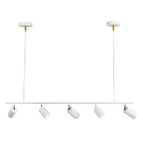 Chandelierias-Mid-century Modern Dimmable Track Light Pendant-Pendant-White-5 Bulbs