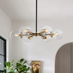 Chandelierias-Mid-Century Modern Glass Globe Sputnik Chandelier-Chandelier-6 Bulbs-