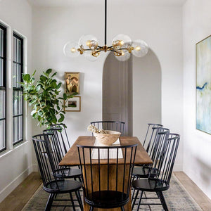 Chandelierias-Mid-Century Modern Glass Globe Sputnik Chandelier-Chandelier-6 Bulbs-