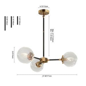Chandelierias-Mid-Century Modern Glass Globe Sputnik Chandelier-Chandelier-8 Bulbs-