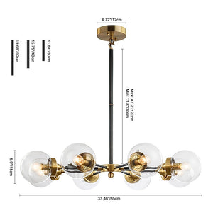 Chandelierias-Mid-Century Modern Glass Globe Sputnik Chandelier-Chandelier-8 Bulbs-