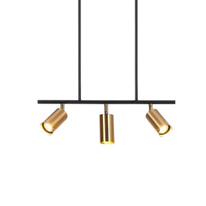 Chandelierias-Mid-Century Modern Linear Track Light-Pendant Light-Gold-3 Bulbs