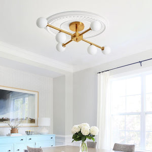 Chandelierias-Mid-Century Modern Sputnik Semi Flush Mount-Semi Flush-6 Bulbs-