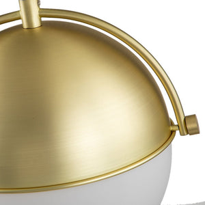 Chandelierias-Mid-century Single Light Glass Globe Hanging Pendant-Pendant-Brushed Brass-