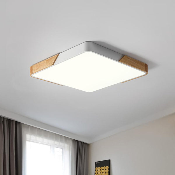 Chandelierias-Minimalist Square LED Flush Mount Ceiling Light-Flush Mount-Dimmable With Remote Control-