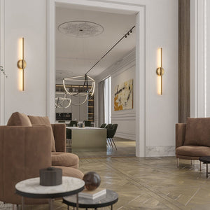 Chandelierias-Minimalist Strip Dimmable LED Linear Wall Light-Wall Light-Brass-