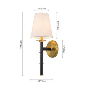 Chandelierias-Modern 1-Light Brushed Brass Wrapped Sconce-Wall Light-Black-
