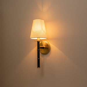 Chandelierias-Modern 1-Light Brushed Brass Wrapped Sconce-Wall Light-Black-