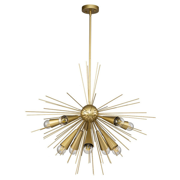 Chandelierias-Modern 10-Light Metal Sputnik Chandelier-Chandelier-Black-