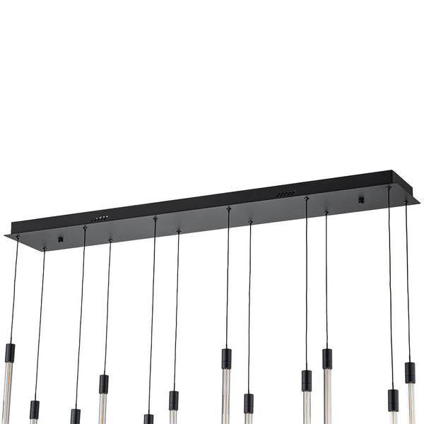 Chandelierias-Modern 12-Light Dimmable Cylinder LED Island Chandelier-Chandeliers-Black (Pre-order)-