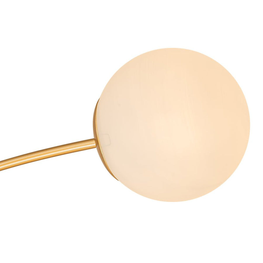 Chandelierias-Modern 12-Light Opal Glass Globe Semi-Flush Mount-Flush Mount-Brass-12 Bulbs
