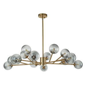 Chandelierias-Modern 15-Light Gradient Glass Globe Branch Chandelier-Chandeliers-Black-Gradient Gray