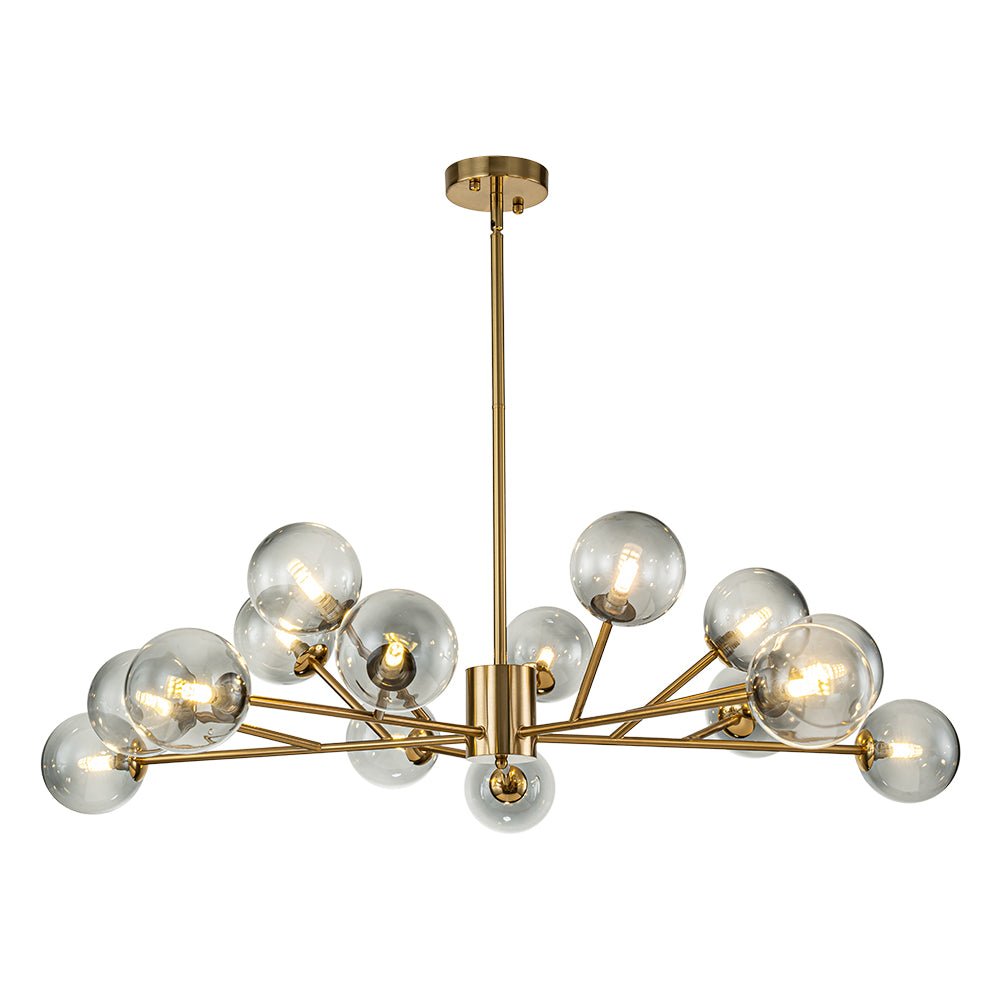 Modern 15-Light Gradient Glass Globe Branch Chandelier | Chandelierias