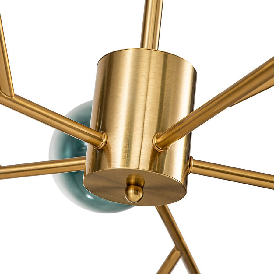 Chandelierias-Modern 15-Light Gradient Glass Globe Branch Chandelier-Chandeliers-Gold-15 Bulbs