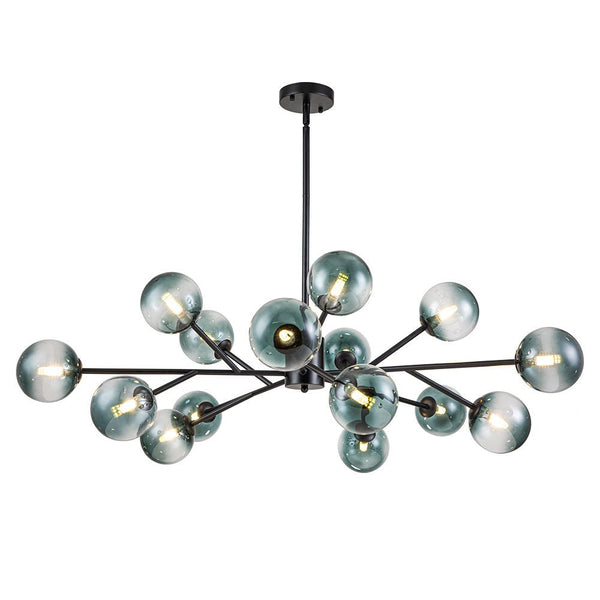 Chandelierias-Modern 15-Light Gradient Glass Globe Branch Chandelier-Chandeliers-Gold-15 Bulbs