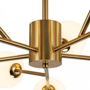 Chandelierias-Modern 15-Light Opal Glass Sputnik Sphere Chandelier-Chandeliers-Gold-