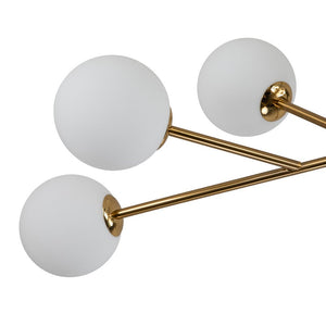 Chandelierias-Modern 15-Light Opal Glass Sputnik Sphere Chandelier-Chandeliers-Gold-