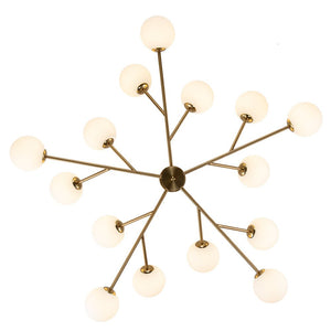 Chandelierias-Modern 15-Light Opal Glass Sputnik Sphere Chandelier-Chandeliers-Gold-