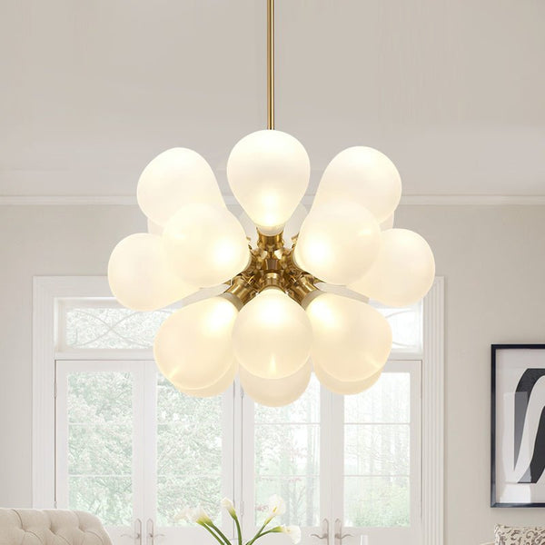 Chandelierias-Modern 18-Light Glass Cluster Chandelier-Chandelier-Opal Bubbles-