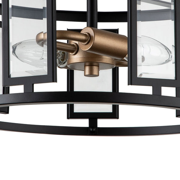 Chandelierias-Modern 2-Light Drum Semi-Flush Mount-Semi Flush--