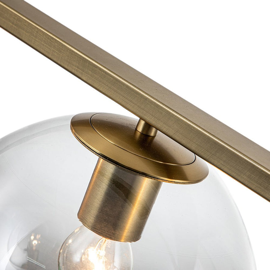 Chandelierias-Modern 5-Light Glass Globe Linear Chandelier-Chandelier--