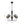 Chandelierias-Modern 5-Light Hand-blown Glass Bent Rod Chandelier-Chandeliers-Black-5 Bulbs